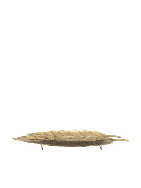 Marhome Set Decorative de Platouri Metalice Golden 2buc 26.5x26.5buc