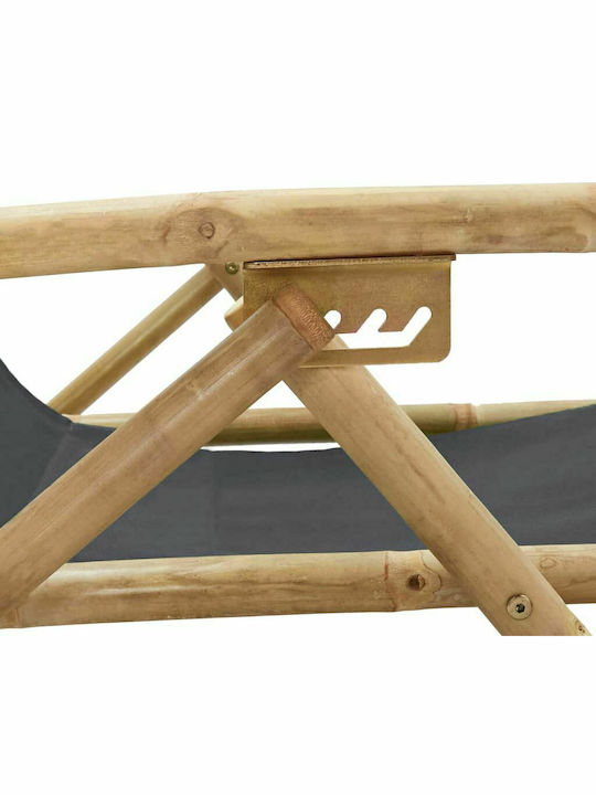 Deckchairs Bamboo with Armrest & Gray Fabric 64x89x71cm
