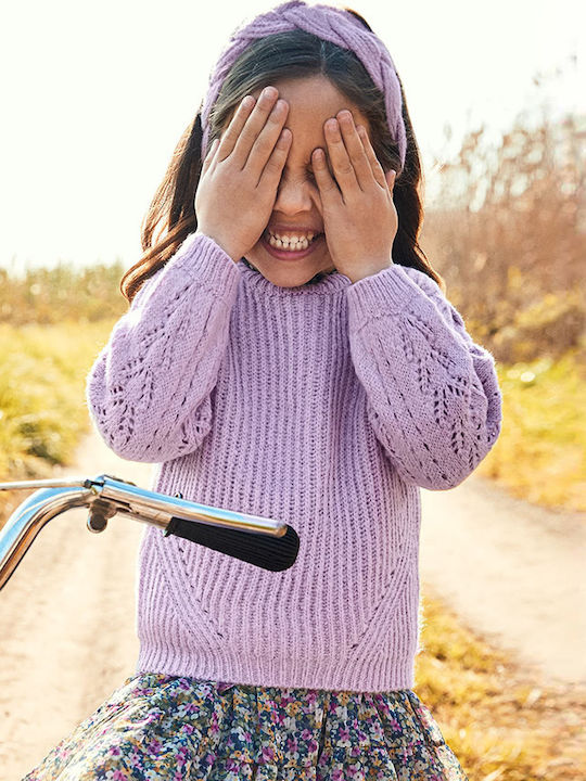Kinderpullover Langarm Flieder