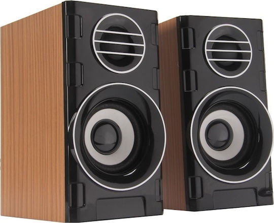 Tele HT-2031 Ηχεία Υπολογιστή 2.0 με Ισχύ 6W Καφέ