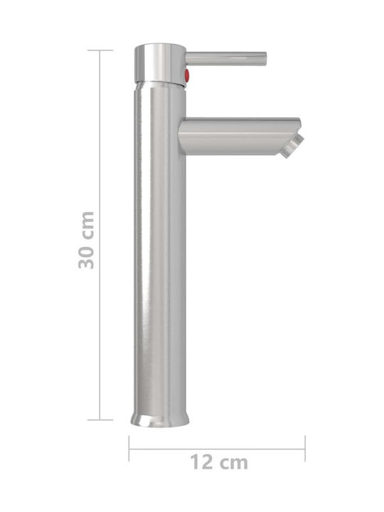 vidaXL Mixing Tall Sink Faucet Silver