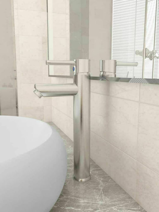 vidaXL Mixing Tall Sink Faucet Silver