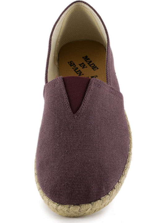 433-3922 Leder Herren Espadrilles in Burgundisch Farbe