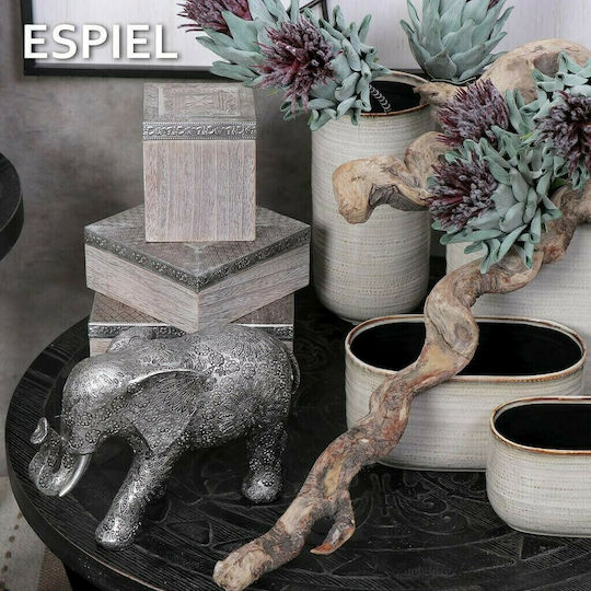 Espiel Διακοσμητικό Κουτί Ξύλινο Μπεζ 12x12x14.3cm