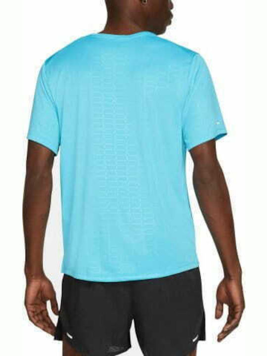 Nike Miler Run Division Herren Sport T-Shirt Kurzarm Dri-Fit Hellblau