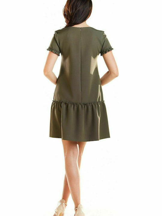 Awama Midi Kleid Khaki