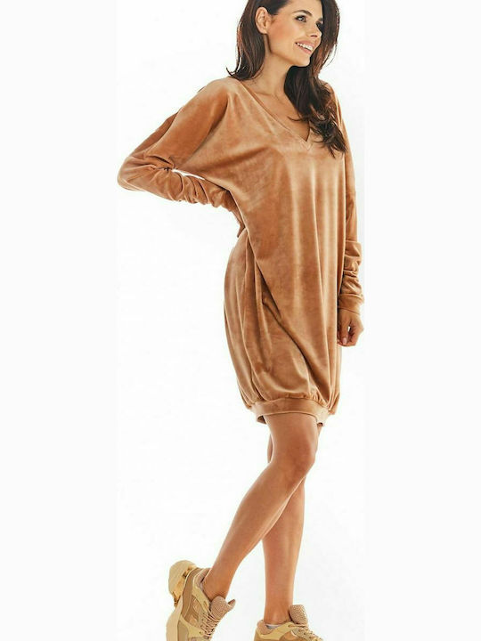 Awama Mini Dress Beige