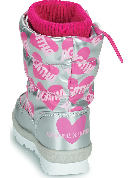 Anatomical Kids Snow Boots with Zipper Silver