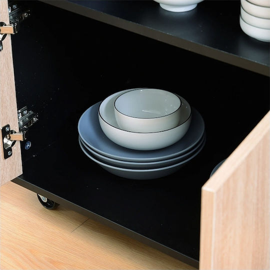 Boden Küchenschrank Schwarz 76.5x40x82cm