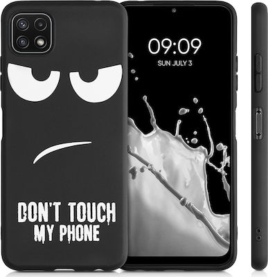 KWmobile Задна корица Силикон Touch My White Black (Галакси А22 5G) 55248.01