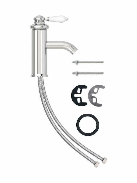vidaXL Mixing Sink Faucet Retro Silver