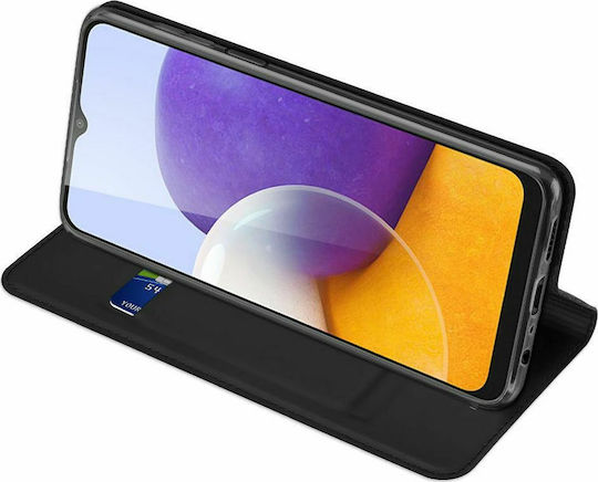 Dux Ducis Skin Pro Buchen Sie Synthetisches Leder Schwarz (Galaxy A22 4G)