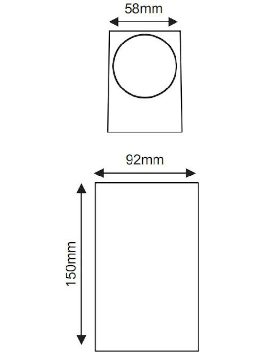 Wall-Mounted Outdoor Spot GU10 IP65 5.8x15εκ.