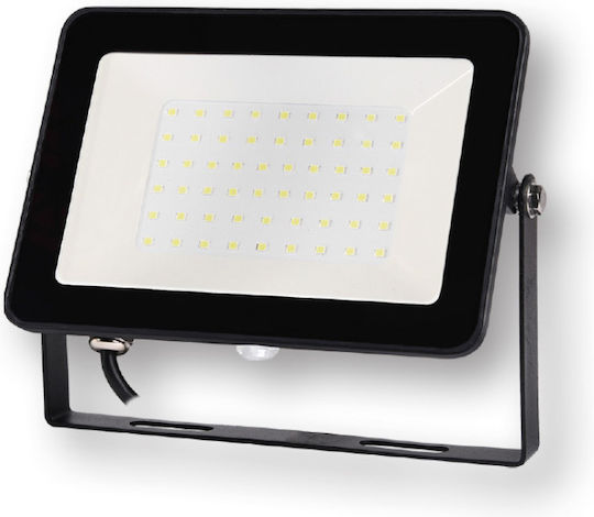 Lucas LED Στεγανός Προβολέας LED 50W Ψυχρό Λευκό 6500K με Φωτοκύτταρο IP65