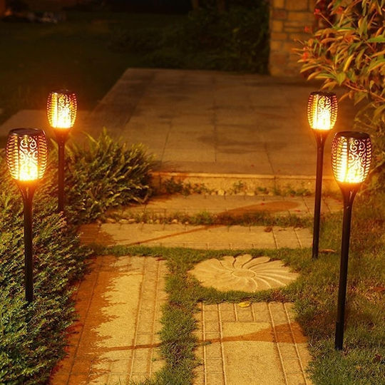 Spiked Solar Light Torch with Warm White Light IP65 38.5cmx9.5cmx8.5cmcm