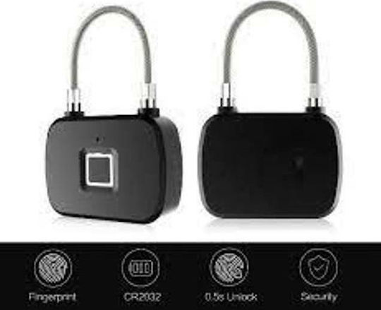 Andowl Bronze Padlock Brass With Fingerprint 75mm Black 1pcs
