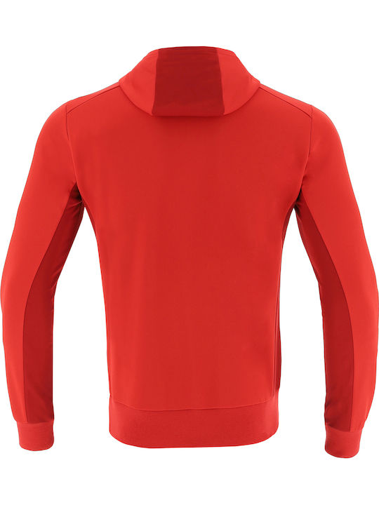 Macron Electro Sweatshirt Fleece mit Kapuze Rot