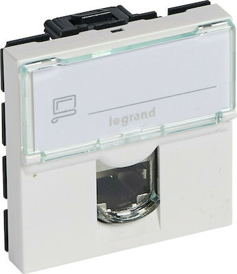 Legrand Mosaic Single Network Socket RJ45 Cat6 White (Cat.6a) 076576