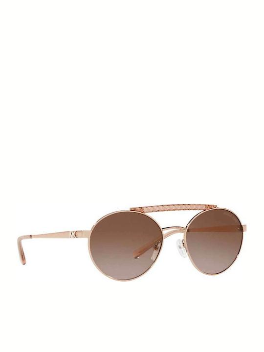 Michael Kors Women's Sunglasses with Gold Metal Frame and Brown Gradient Lens
