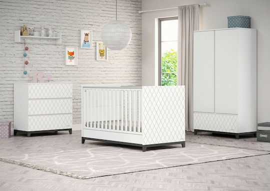 Rombo Baby Wickelkommode mit 3 Schubladen Weiße 91x51x94cm