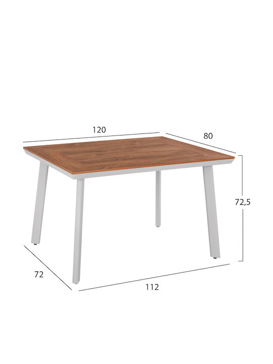 Set Sala De Mese Pentru Exterior 5 Piese Alb