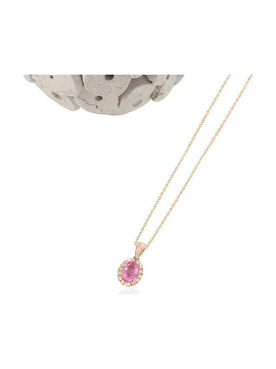 Women's Necklace VITOPOULOS Rose Gold 18K with Stones