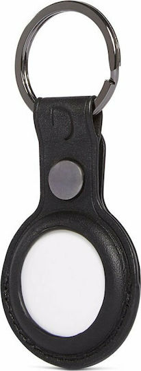 Decoded Keychain Husa Keychain Din Piele Pentru AirTag În Culoare Neagră