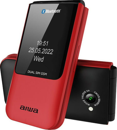 Aiwa FP-24 Dual SIM Κινητό με Κουμπιά Red