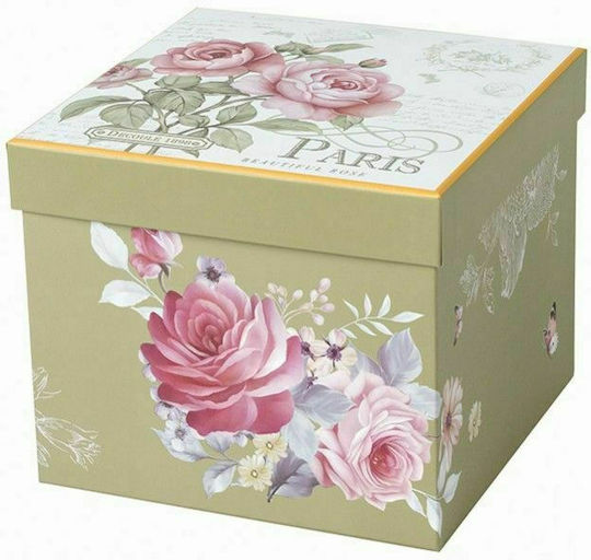 Karvounis Floral Paris Roses Farfurie Deșert din Porțelan Multicolor cu Diametru 20.5cm 6buc