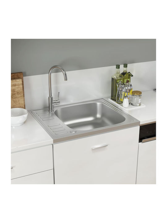 vidaXL Ένθετος Νεροχύτης Inox Μ50xΠ60cm Ασημί