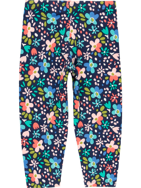 Boboli Kids Long Legging Floral Blue