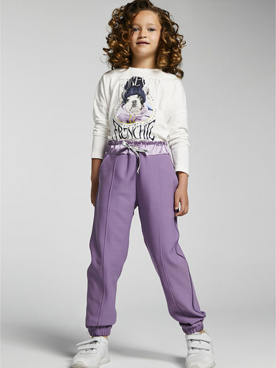 Mayoral Girls Fabric Trouser Purple