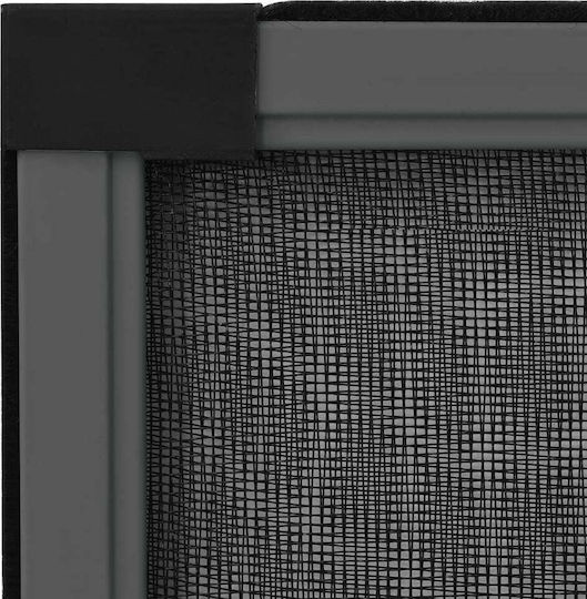 vidaXL Mosquito Net Window Sliding Fiberglass Black with Frame 50x143cm