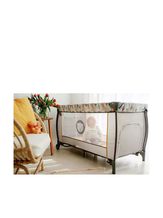 Lionelo Sven Plus Playpen 2 Levels with Changing Table & Mattress Turquoise-Grey 127x65cm