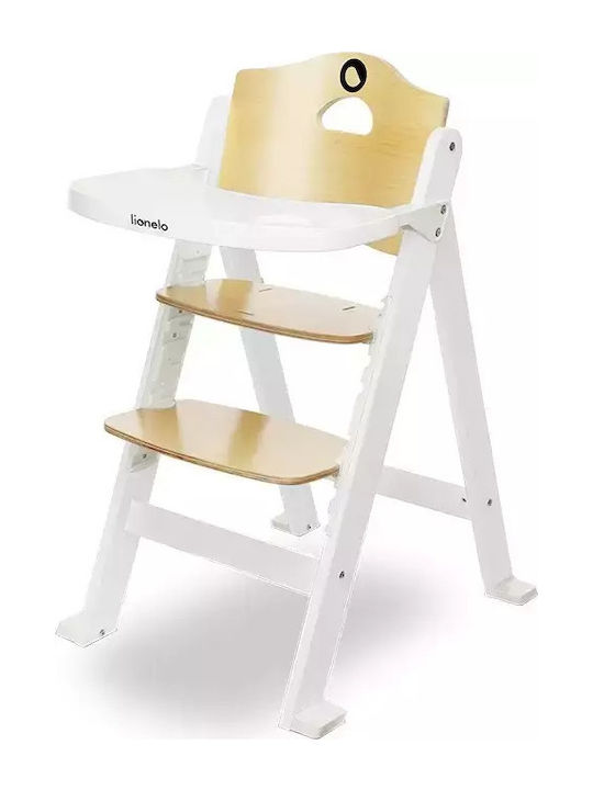 Lionelo Floris Highchair 3 in 1 & Wooden Seat White