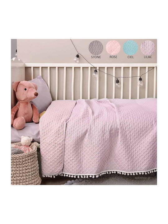 Palamaiki Juniper Βρεφικό Κουβερλί Microfiber Stone 110x140cm