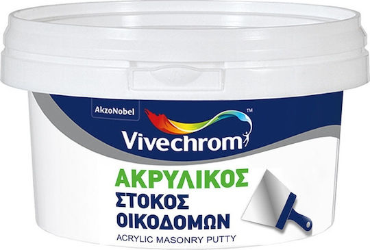 Vivechrom General-Purpose Putty Filler Ready-Made / Acrylic Οικοδόμων White 400gr