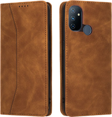 Bodycell PU Leather Synthetic Leather Wallet Brown (OnePlus Nord N100)