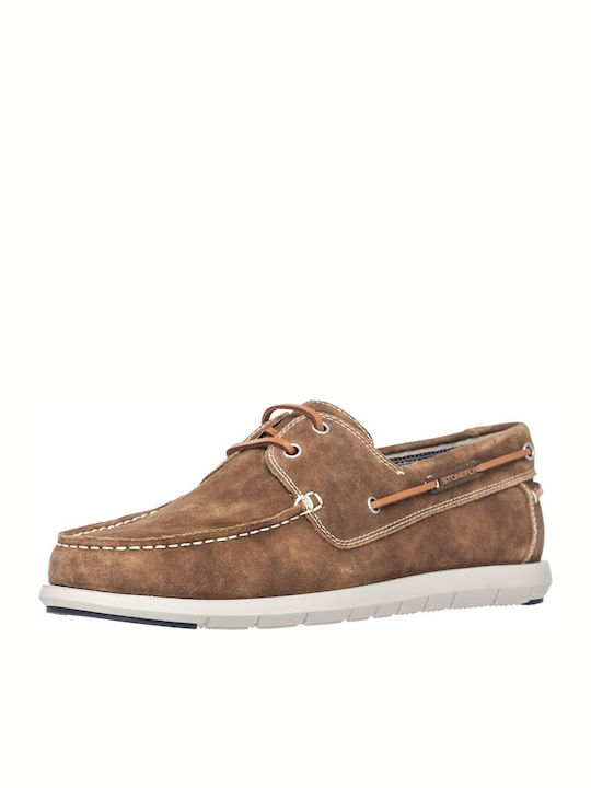 Stonefly Santiago 1 Suede Ανδρικά Boat Shoes σε Καφέ Χρώμα