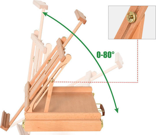 HomCom Καβαλέτο Ζωγραφικής Tischplatte Hölzernes 42x69.5εκ. Holz Klappbare Malerstaffelei