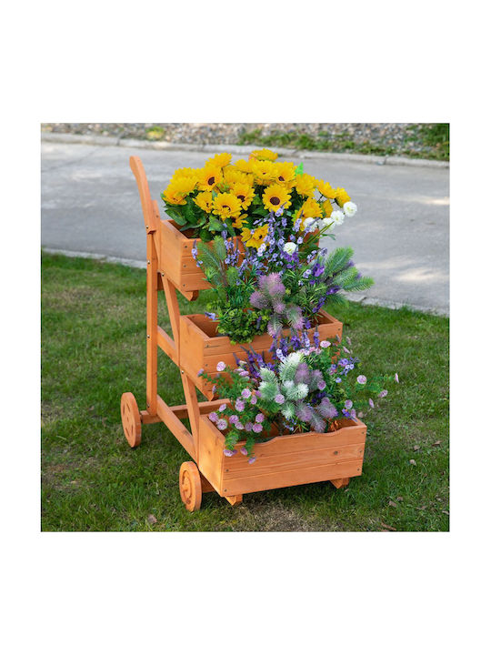 Outsunny Planter Box Wooden Brown 20.5x89.5cm.
