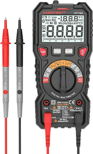 Habotest Digital Multimeter True RMS with AC / DC / Resistance / Capacitance / Temperature Measurement HT118A