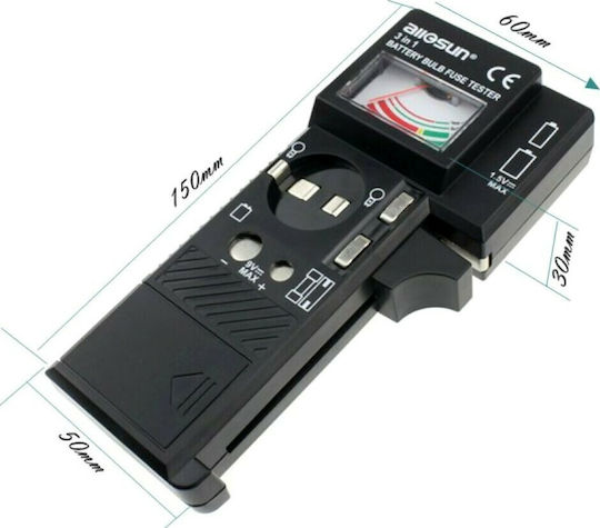 All-Sun 8939999002663 Αναλογικό Battery Tester με Πτυσσόμενη Υποδοχή & Λαμπτήρων BT6