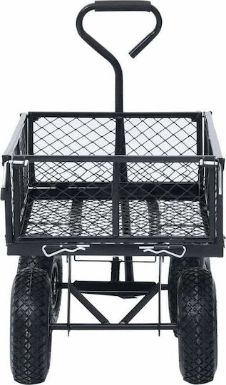 Garden Cart Towable Black Up to 250kg Trailer Garden Cart Four-wheel with Maximum Load Weight 250kg 84x84cm.