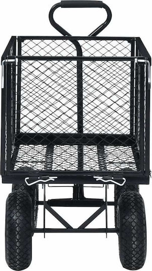 Garden Cart Towable Black 350kg Trailer Garden Cart Four-wheel with Maximum Load Weight 350kg 84x84cm.