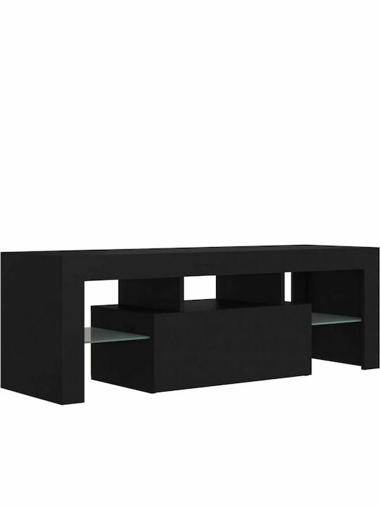 TV Stand with LED Lighting Black L120xD35xH40cm