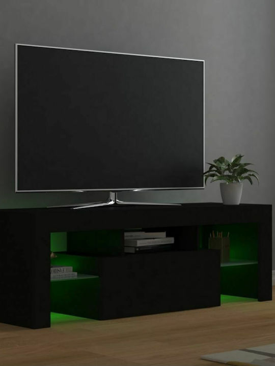 TV Stand with LED Lighting Black L120xD35xH40cm