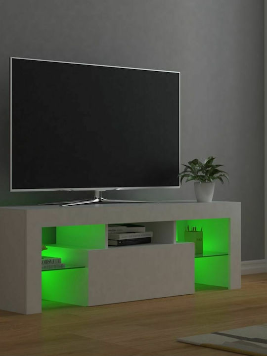 Έπιπλο Τηλεόρασης με Φωτισμό LED Λευκό Μ120xΠ35xΥ40cm