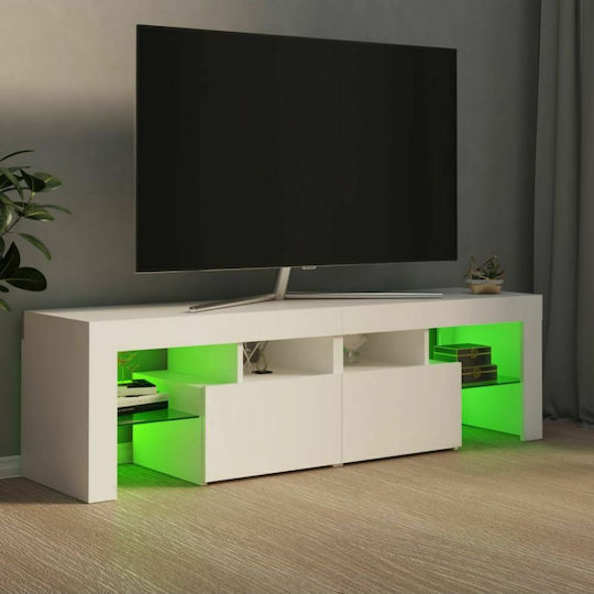 TV Stand with LED Lighting White M140xD35xH40cm