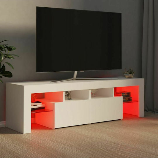 TV Stand with LED Lighting White M140xD35xH40cm